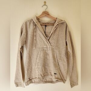 Prana Light Tan Striped Hoodie